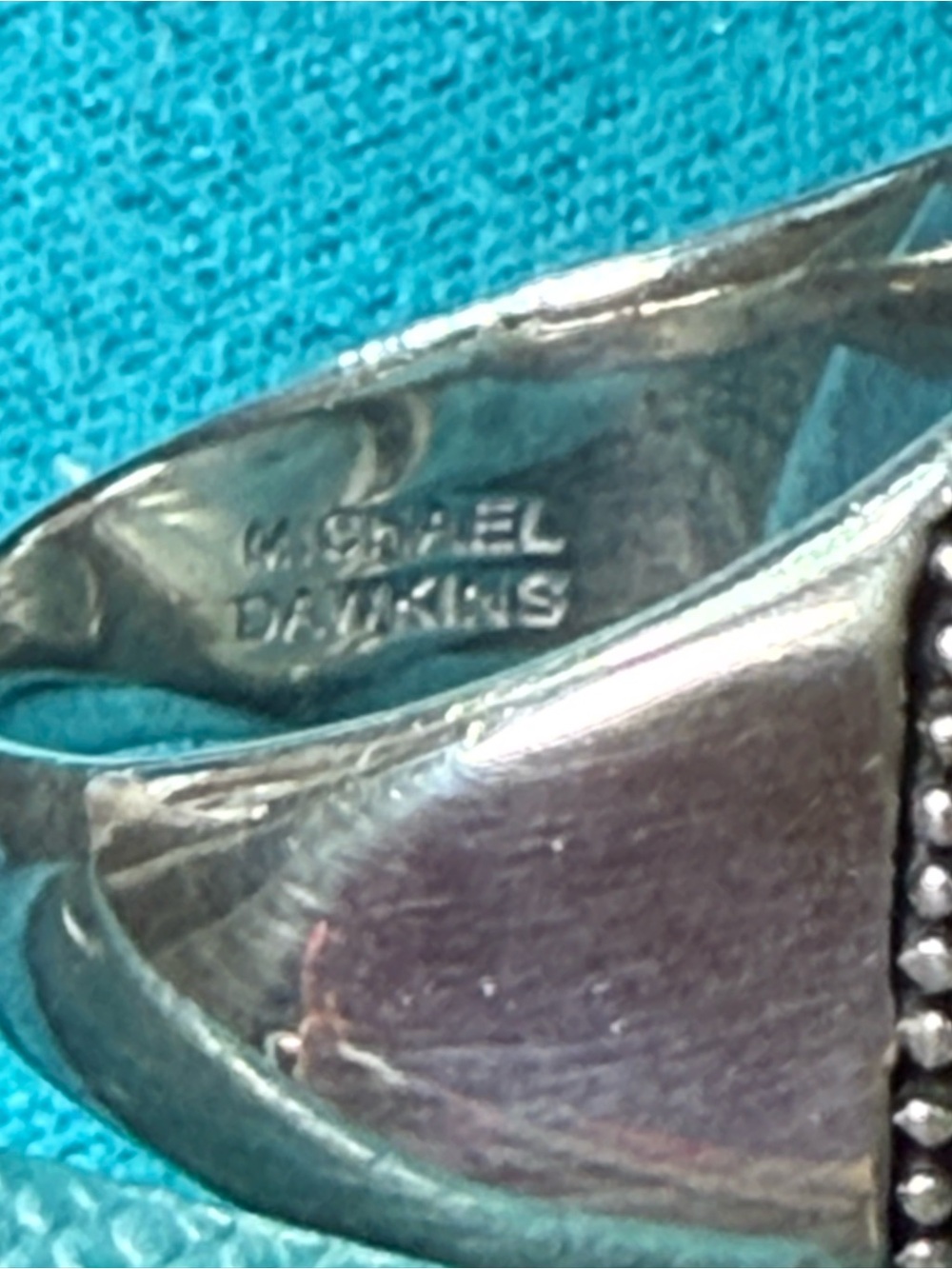 Michael Dawkins Sterling Silver 925 Mint Quartz MOP Doublet Starry Night Ring - Picture 12 of 12